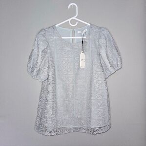 English Factory Puff Sleeve Lace Top